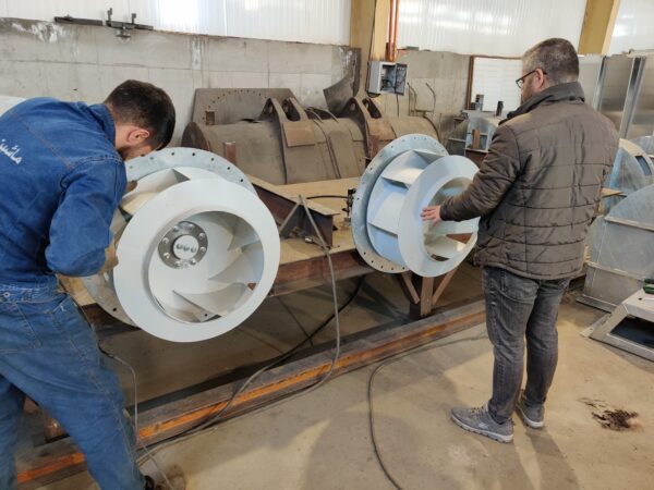 Centrifugal fan for compost tunnel